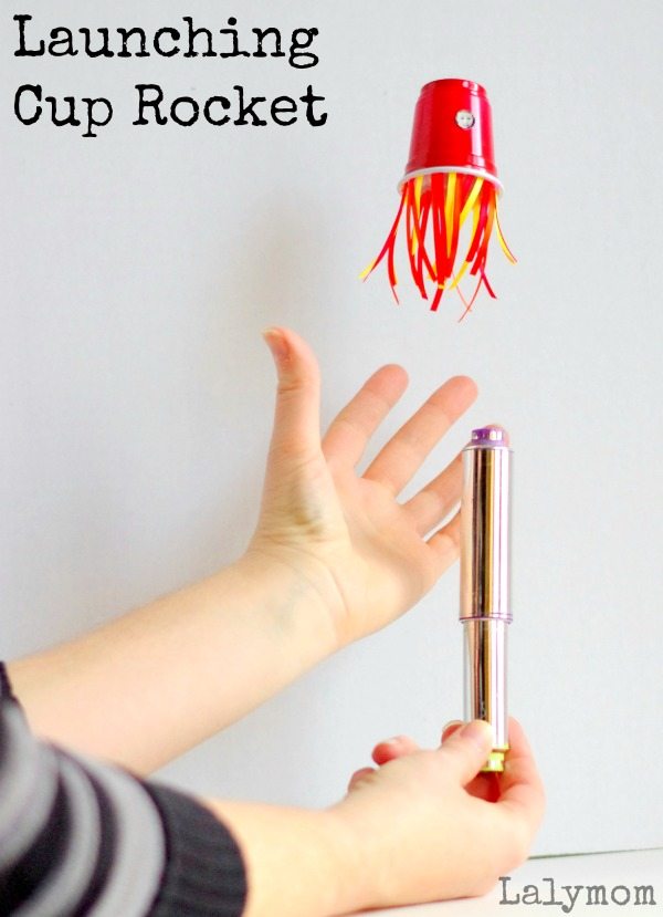 Launching cup rocket diy toy for kids on lalymom how fun is that 