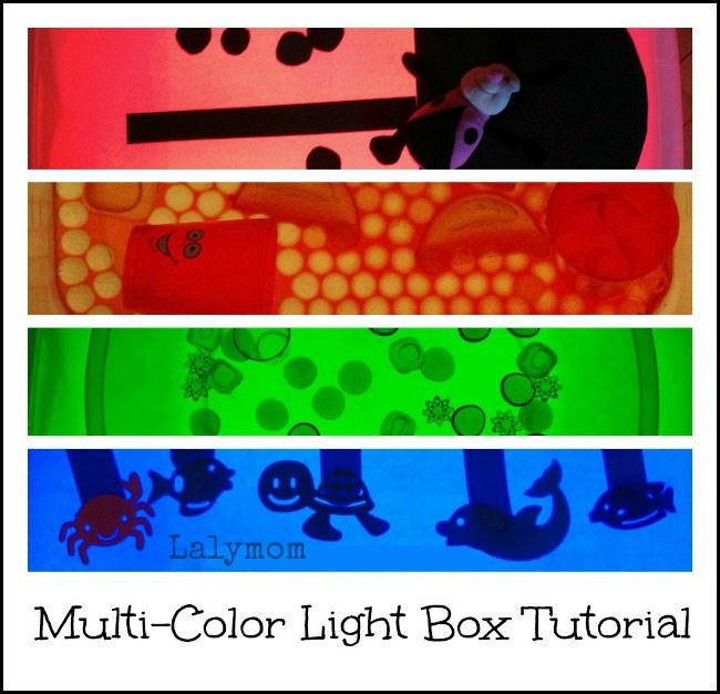DIY Light Box Multi colored Light Box Tutorial & Activities for kids from Lalymom