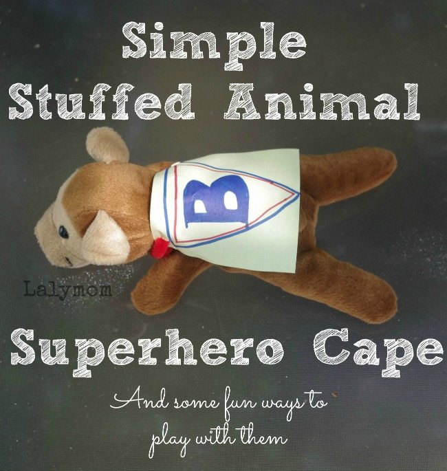 Simple Stuffed Animal Superhero Capes for kids from Lalymom