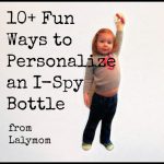 Shrinky Dinks to personalize an I-Spy Bottle from Lalymom