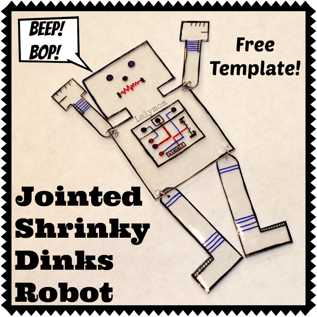 Shrinky Dinks Jointed Arms and Legs Robot from Lalymom