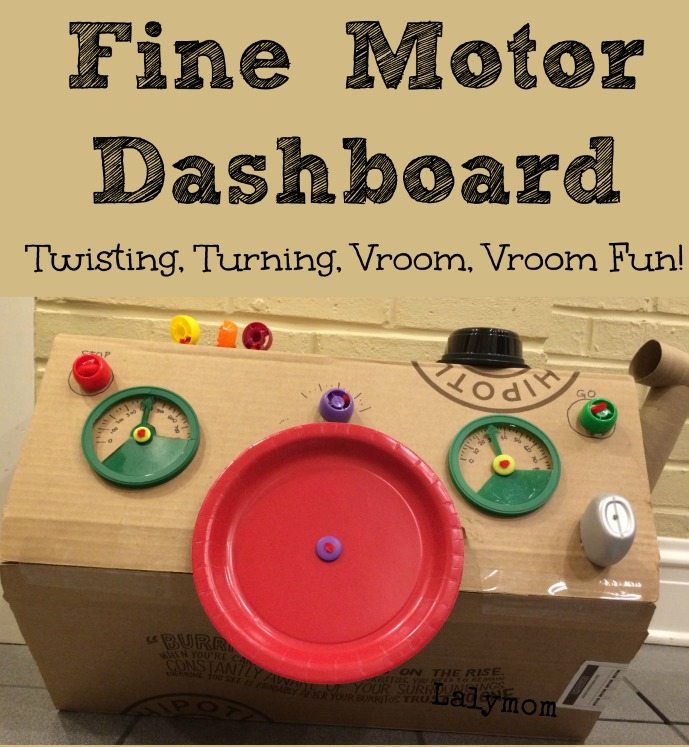 Fine Motor Activity DIY Dashboard for Kids from Lalymom #FineMotor #CraftsForKids