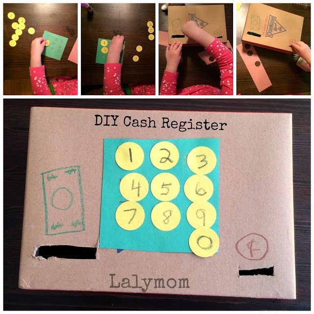 DIY Cardboard Cash Register for Fine Motor Skills for Preschoolers from Lalymom
