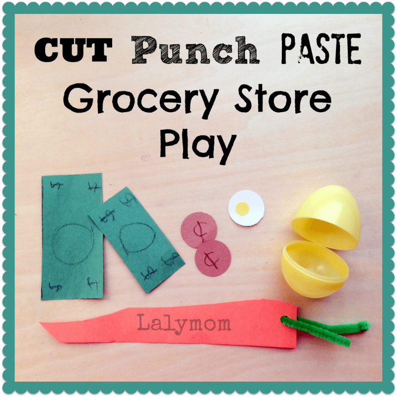 Fine Motor CUT Punch PASTE Grocery Store Play for Kids