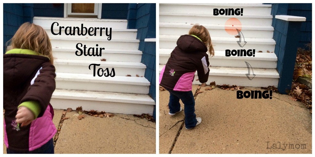 Cranberry Stair Toss for Fine and Gross Motor Development from Lalymom