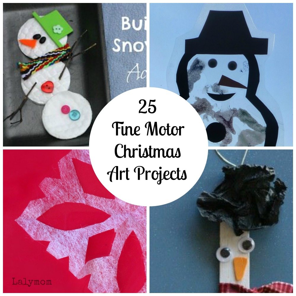 Snow & Snowman Fine Motor Christmas Art Projects for Kids from Lalymom- Fine Motor Fridays MEGA Roundup #FineMotor #CreativeMamas #PlayMatters #KBNMoms