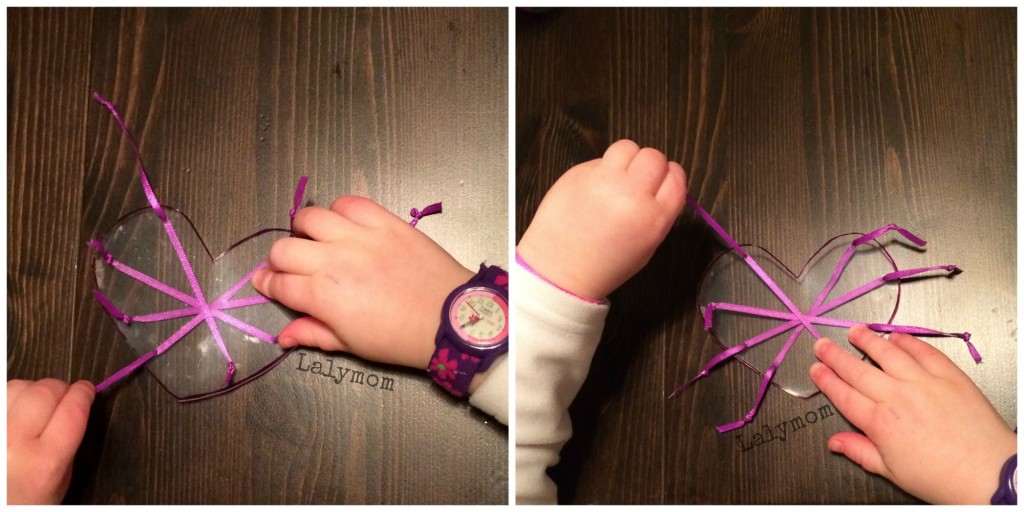 DIY Baby Toy Ribbon Pull for Fine Motor Skills from Lalymom