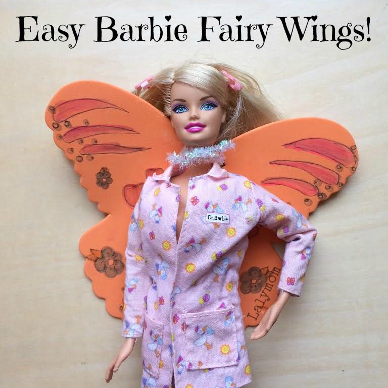 Easy Barbie Doll Fairy Wings Tutorial from Lalymom 