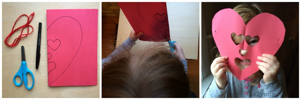 Valentine's Day Cutting Practice Heart Mask from Lalymom