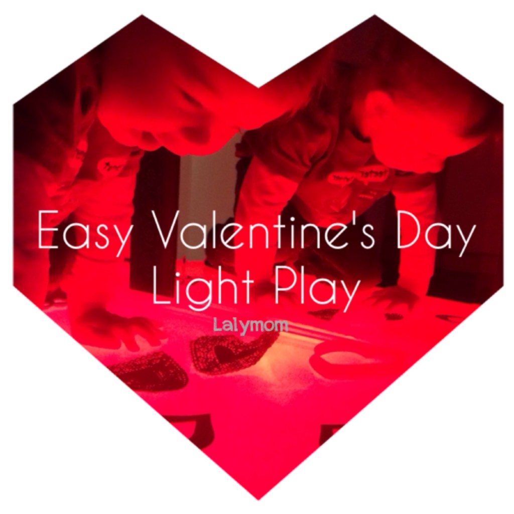 Easy Valentine's Day Light Play- Use color, foam shapes and a light box for easy Valentine's day light play.