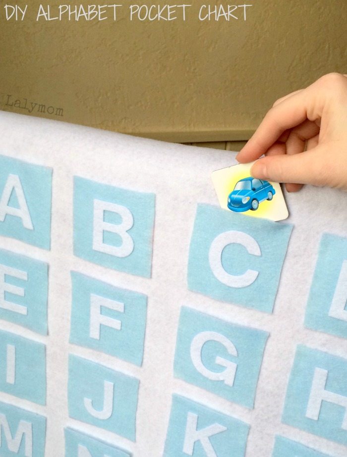 DIY Alphabet Pocket Chart for Learning Letters and Letter Sounds from Lalymom