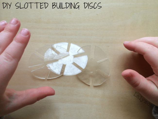 DIY Slotted Disc Preschool Manipulatives for Building from Lalymom