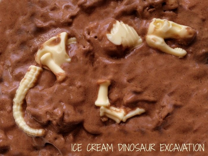 Dinosaur Dessert! Ice Cream Dinosaur Excavation made with healthy banana ice cream! Perfect for Dinosaur lovers or a dinosaur birthday party! Come see how on Lalymom