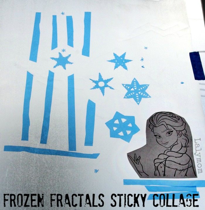 Frozen Fractals Fine Motor Collage - Inspired by Disneys Frozen - Explore Fractals and Patterns Using a Free Elsa Printable. Fine Motors Fridays on Lalymom