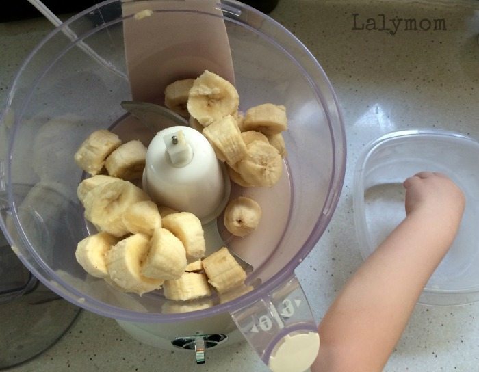 One Ingredient Banana Ice Cream Turned into Dinosaur Excavation Activity for Kids from Lalymom