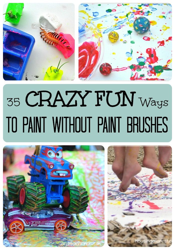35 Crazy Fun Ways to Paint Without Paint Brushes on Lalymom.com