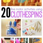 20 Fine Motor Skills Activities for Kids Using Clothespins on Lalymom.com #KBN #OT #EarlyEd