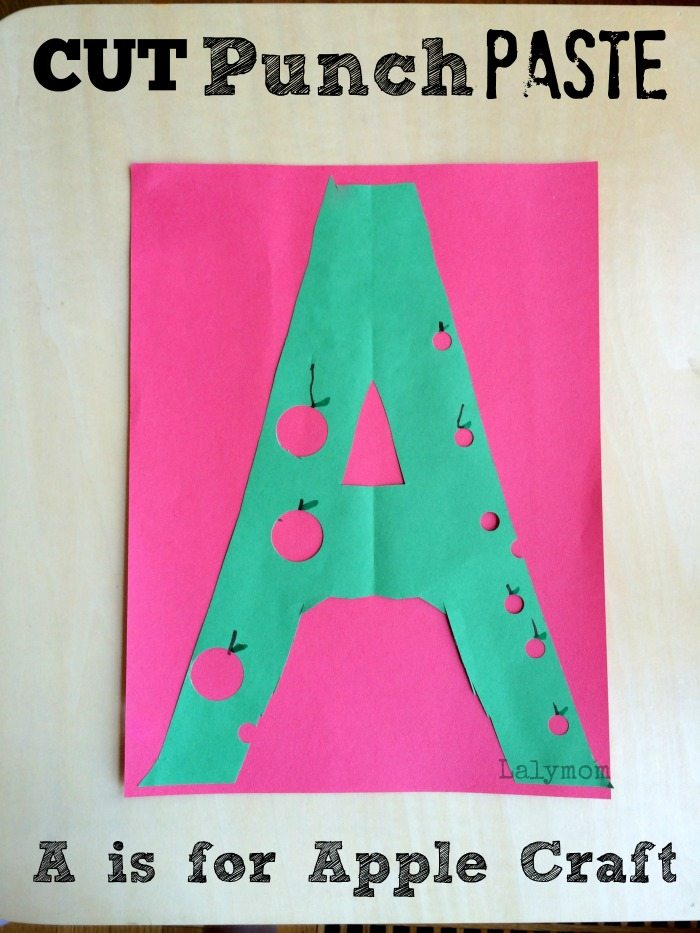A is for Apple Craft on Lalymom.com. Another CUT Punch Paste Craft for great fine motor skills.