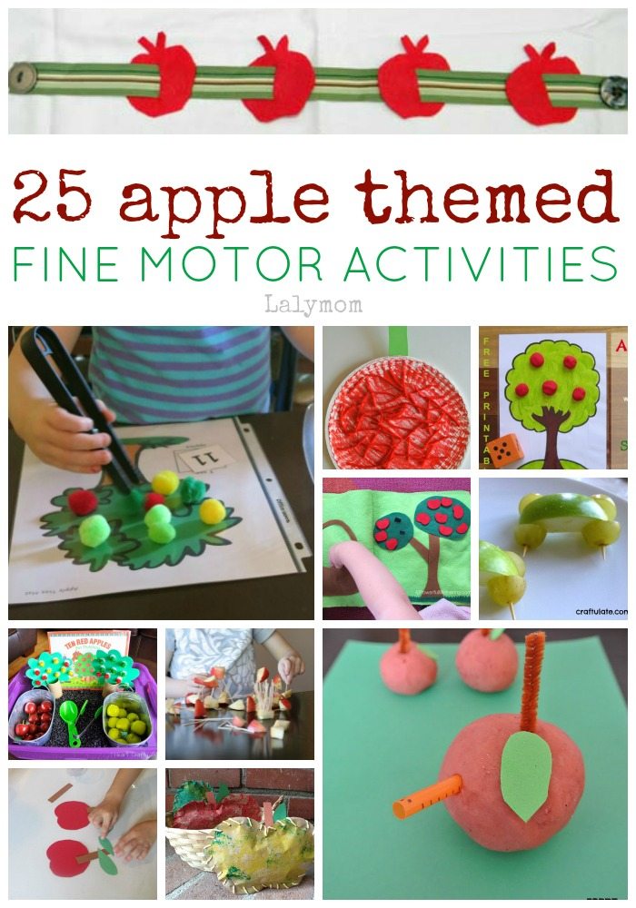 25 Apple Themed Fine Motos Skills Activites on Lalymom.com