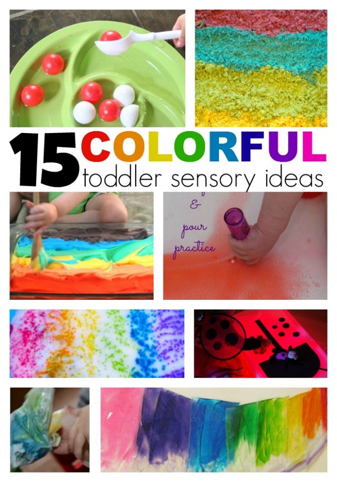 15 SUPER FUN Colorful Toddler Sensory Ideas