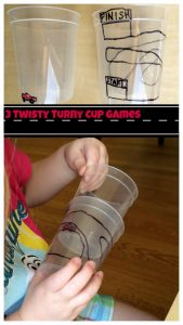 3 Simple but Fun Cup Twisting Games on Lalymom.com - How cool! What a fun way to work on fine motor skills and bilateral coordination!