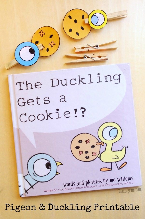 Mo Willems Duckling Gets a Cookies Activity featuring the Pigeon and the Duckling Free Printable on Lalymom.com. How cute is this!