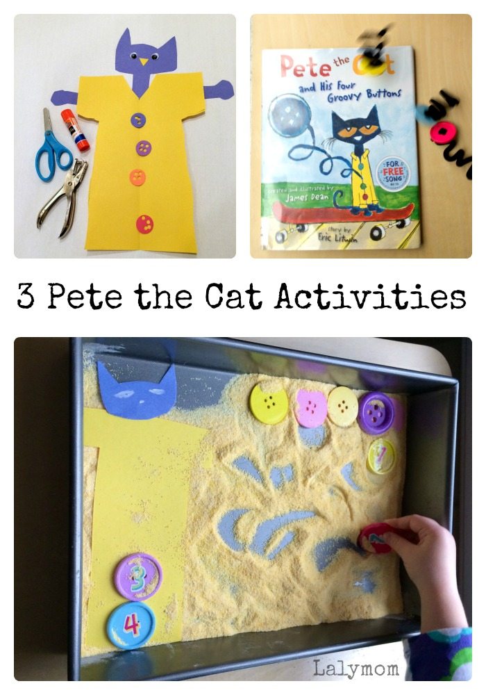 3 FUN Pete the Cat Groovy Buttons Book Extension Activities on Lalymom.com - my kids LOVE this book!
