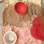 Cloud Dough Recipe Based on the Sweet Smell of Christmas Childrens Book on Lalymom.com great sensory play idea!