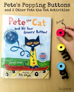 Pete the Cat Groovy Buttons Book Extension Ideas on Lalymom.com - Popping Buttons Activity- my kids love this book, how fun!