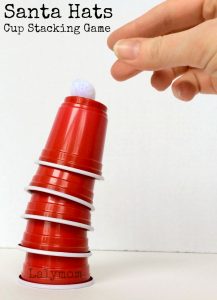 Christmas Games for Kids - Santa Hats Cup Stacking Game on Lalymom