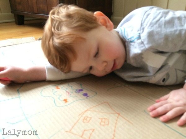 Drawing and Writing Together Activity with Toddler