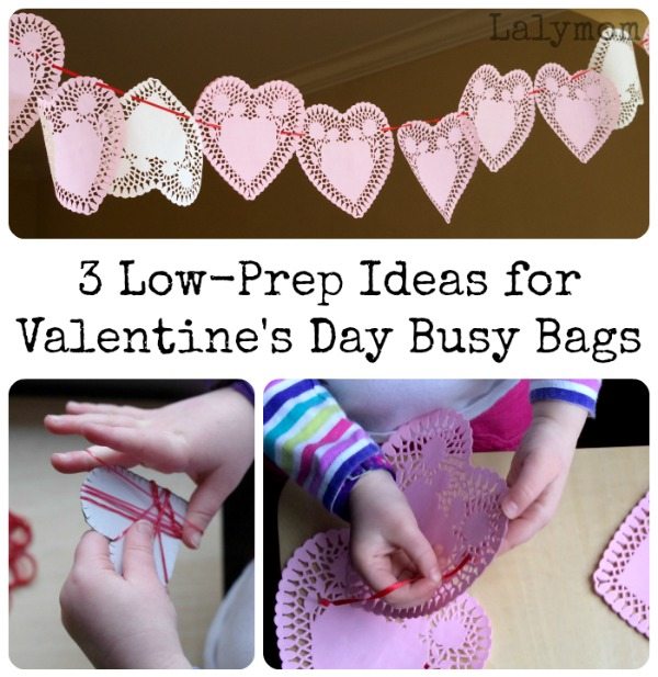 Valentine’s Day Activities for Kids- 3 Low Prep Busy Bags