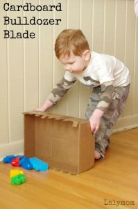 Cardboard Crafts- Easy Bulldozer Blade DIY Toy for kids