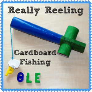 DIY Cardboard Fishing Pole Toy from lalymom
