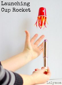 Launching Cup Rocket DIY Toy for kids on Lalymom - How fun is that!