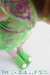 Easy DIY Tinker Bell Costume Slippers - perfect gift for any Tink fan, pair them with a copy of Tinker Bell and the Legend of the NeverBeast #ad #collectivebias #TinkandNeverBeast