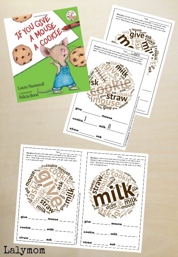 Free Printable Activities Inspired by Laura Numeroff Give a Mouse a Cookie Books. Part of Virtual Book Club for Kids!
