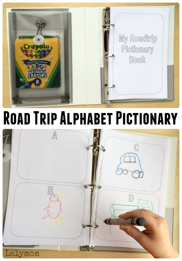 Road Trip Games for Kids - Free Printable Alphabet Pictionary and Other Travel friendly activities from the Busy Bags Blog Hop