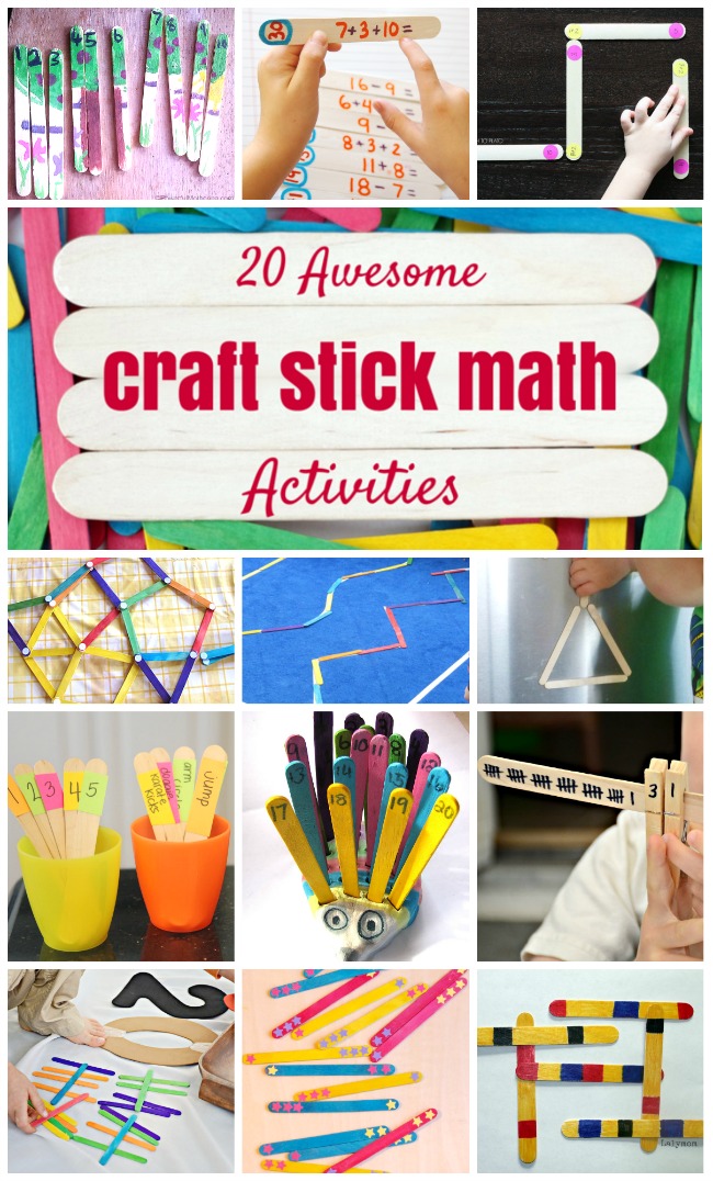 20 Awesome DIY Craft Stick Math Manipulatives. So many fun math activities for kids!