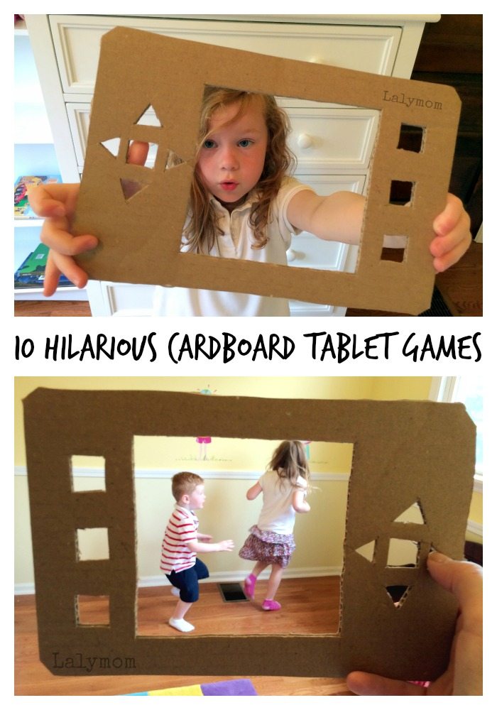 Cardboard Crafts - How to Make a Cardboard Tablet, plus 10 HILARIOUS ways to use it! Part of Craft Closet Boredom Busters Week on Lalymom