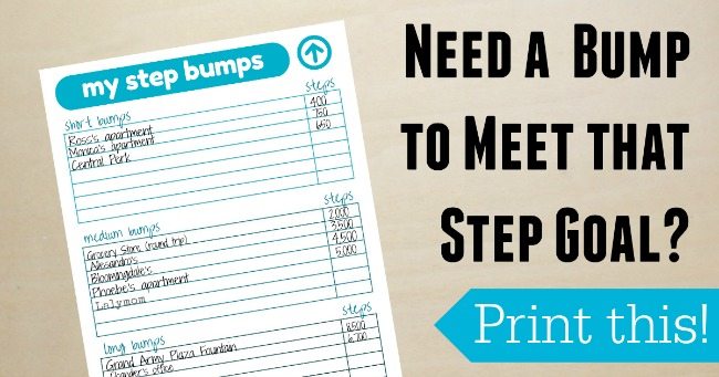 Step Goal Printable for Fitbit, Jawbone and other Fitness Trackers