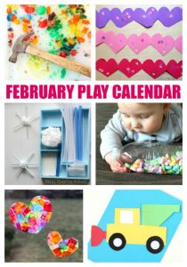 February Activities for Kids - Free Play Calendar with February Themed Crafts and Activities for Kids