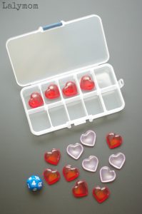 Valentine Math Activity - Use a simple portable ten frame kit for a fun valentine math game.
