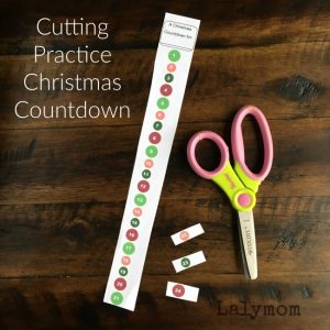 Cutting Practice Christmas Countdown Activities for Kids - Free Printable!