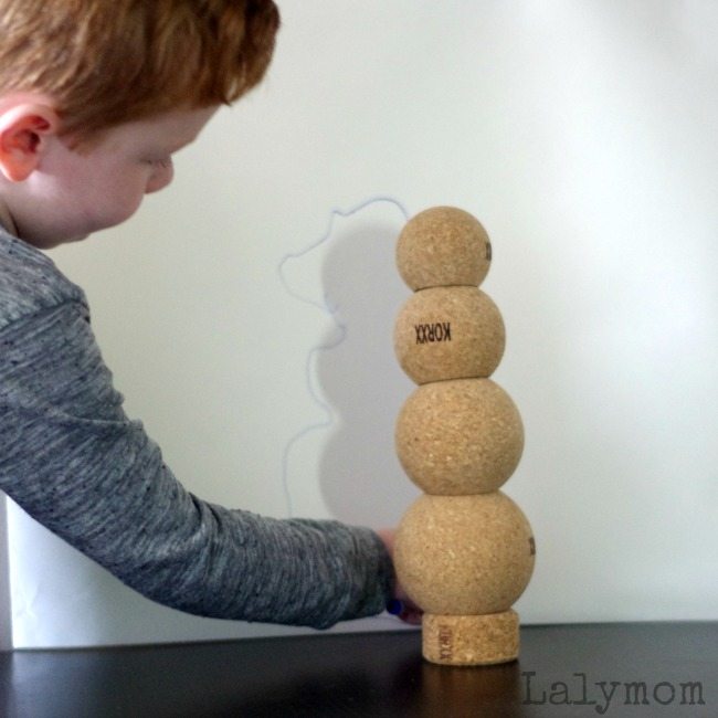Shadow drawings using cork building blocks, #korxx are all natural, chemical free, sustainable, safe toys they're quiet too!