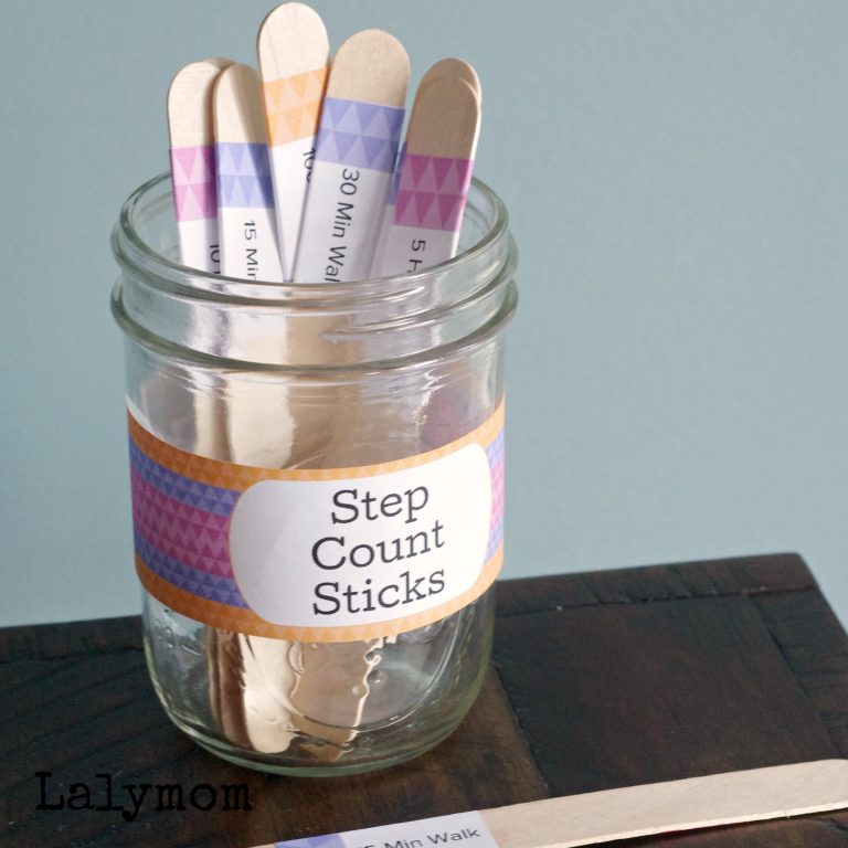 Step Count Sticks [FREE PRINTABLE] Great Fitness Motivation - LalyMom