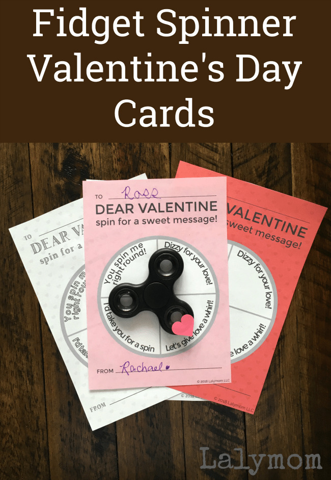 Fidget Spinner Printable Valentine's Day Cards - Instant Digital Download on Lalymom.com