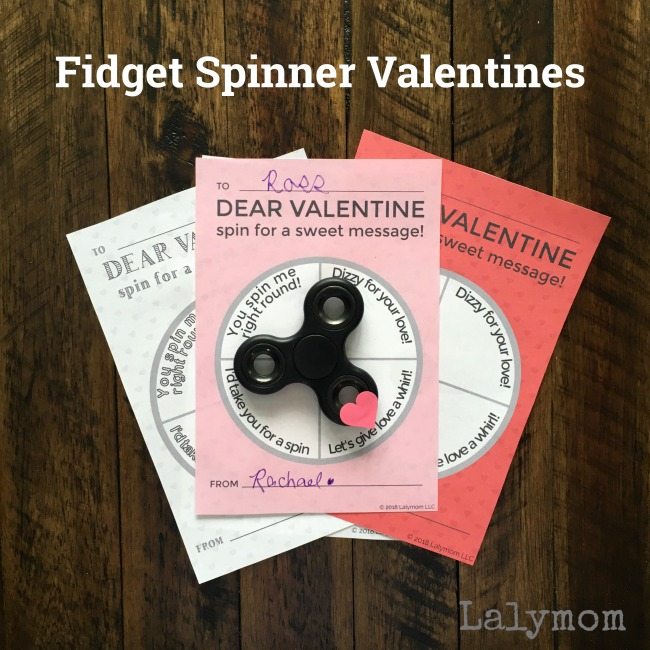 Fidget Spinner Printable Valentine’s Day Cards