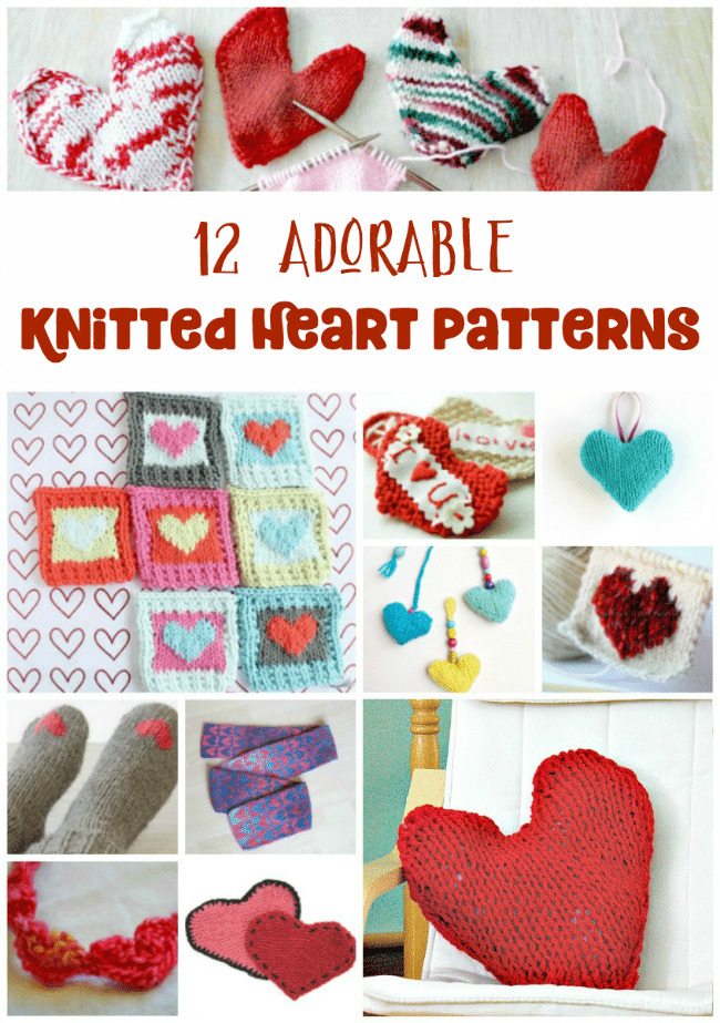 12 Gorgeous Heart Knitting Patterns - Perfect for Valentine's Day or any gift giving holiday! #knitting #DIY #handmade #hearts #valentinesday