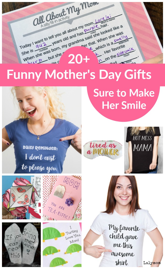 20+ Funny Mother's Day Gifts Sure to Make Her Smile - So many cute ideas! #MothersDay #Mom #Funny #Gifts #tshirts
